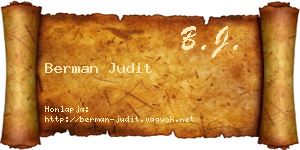 Berman Judit névjegykártya